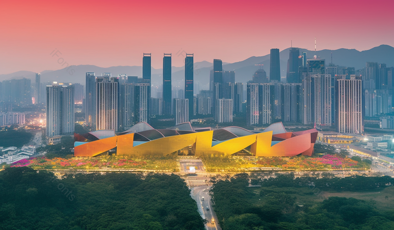 傍晚的大城市都市繁华夜景,高清,摄影图,摄影图片,图片大全,摄影图免费下载